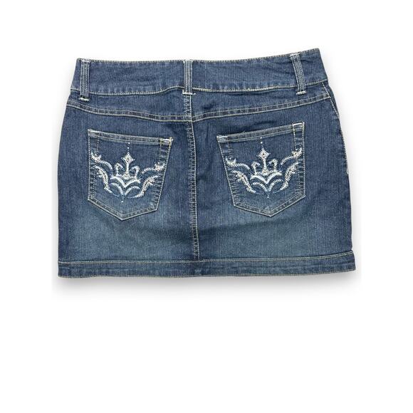 Y2K SO Wear It Declare It Denim Mini Skirt Size 5 - Picture 6 of 8
